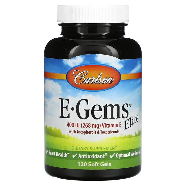 Carlson, E-Gems Elite, Vitamin E, 268 mg (400 IU), 120 Soft Gels on Productcaster.