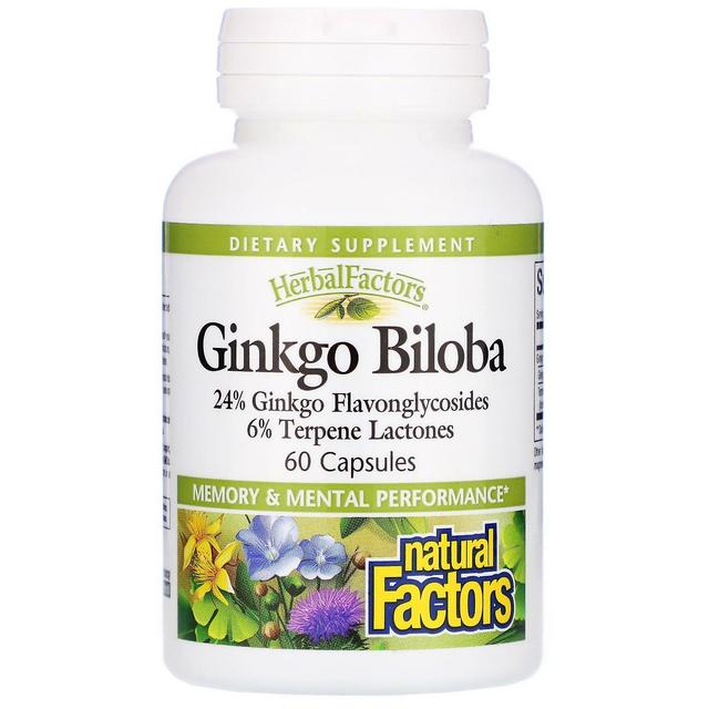 Natural Factors Fatores Naturais, Ginkgo Biloba, 60 Cápsulas on Productcaster.