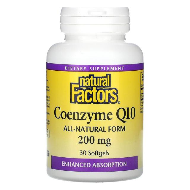 Natural Factors, Coenzyme Q10, 200 mg, 30 Softgels on Productcaster.