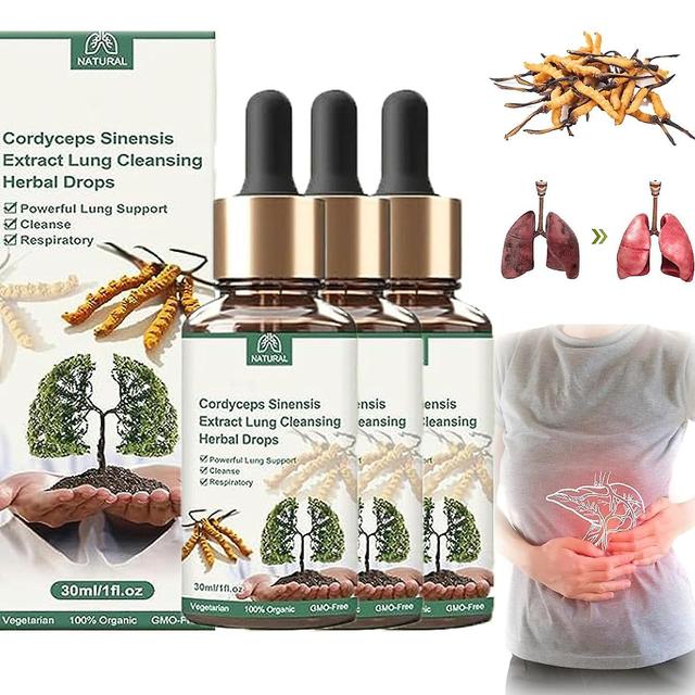 Denstyle Cordyceps Sinensis Extract, Lung Clearing Drops, Clean & Breathe, Natural Lung Cleanse, Promotes Self-cleaning Of The Lungs 3pcs on Productcaster.