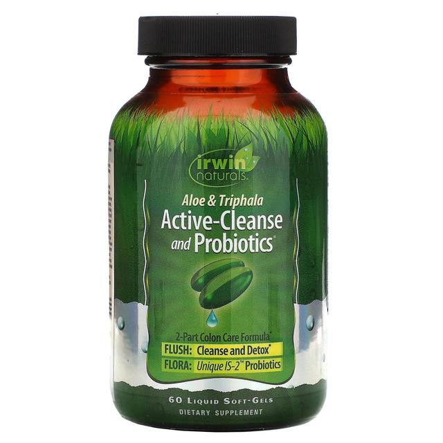 Irwin Naturals, Aloe &; Triphala Active-Cleanse ja Probiootit, 60 Liquid Soft-Ge on Productcaster.