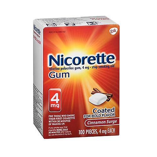 Nicorette Nikotin Polacrilex Gum, 4 mg, Cinnamon Surge 100 Stück (Packung mit 1 Stück) on Productcaster.