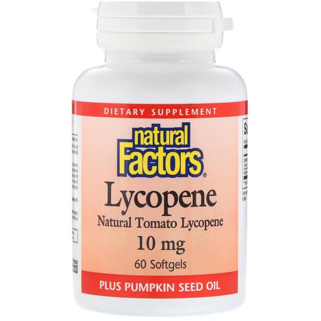 Natural Factors Natürliche Faktoren, Lycopin, 10 mg, 60 Softgels on Productcaster.