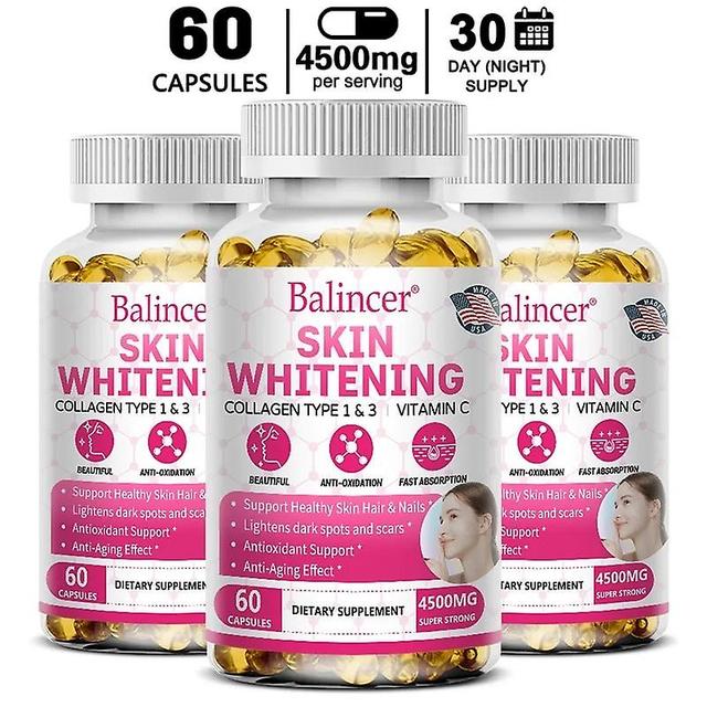 Sofirn Balincer Witamina C + Kolagen (Typ I, Typ III) - suplement antyoksydacyjny - wspiera zdrową skórę, włosy, paznokcie, bez GMO 60 count-3 bottle on Productcaster.