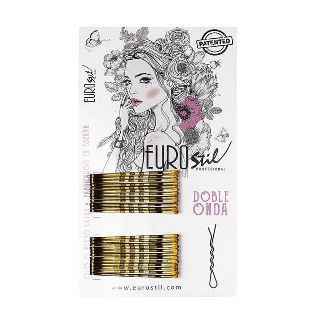 Eurostil cabello caja de clips doble onda bronze 24un on Productcaster.