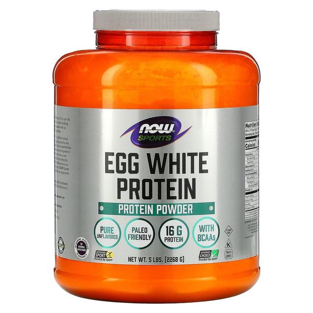 NOW Foods, Sports, Egg White Protein Powder, Unflavored, 5 lbs (2,268 g) on Productcaster.