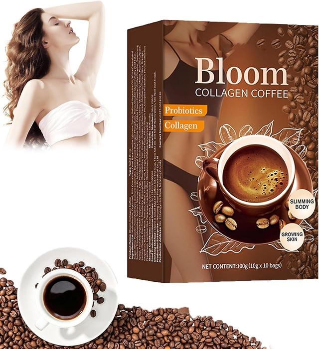 Denstyle Bloom Collagen Coffee, Kolagenowa kawa w proszku, Kolagenowe suplementy białkowe, Kolagen w proszku do kawy Energy Beauty Joints 1box-10bags on Productcaster.