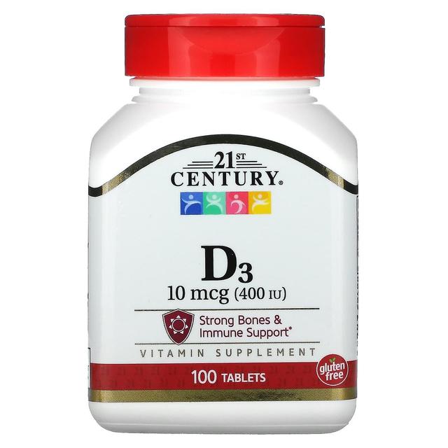 21st Century, Vitamin D3, 10 mcg (400 IU), 100 Tablets on Productcaster.