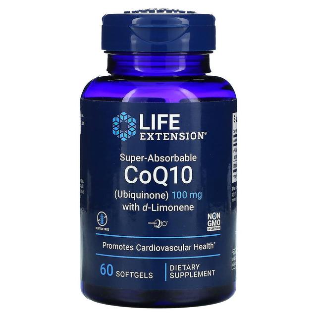 Life Extension, Super-Absorbable CoQ10 (Ubiquinone) with d-Limonene, 100 mg, 60 Softgels on Productcaster.