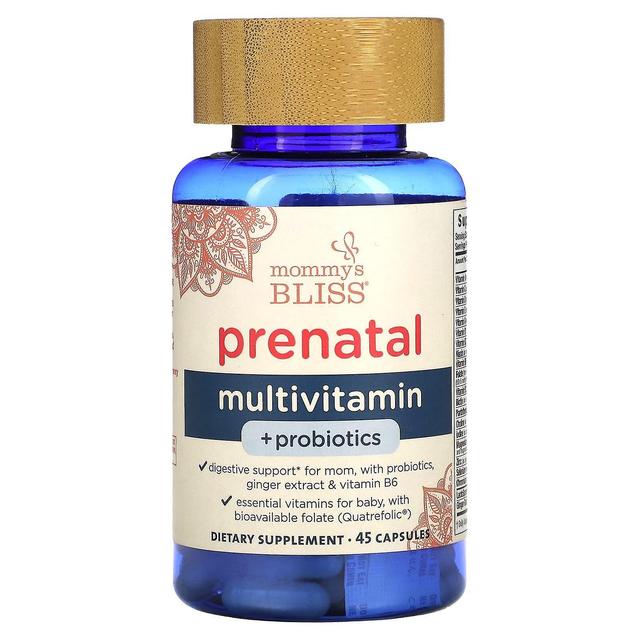 Mommy's Bliss Mammas lycka, Prenatal Multivitamin + probiotika, 45 kapslar on Productcaster.