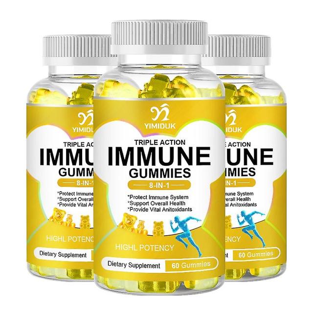 Eccpp 8 In 1 Immune Support Gummies Elderberry Vitamin C, D & Zinc Provide Vital Anitoxidants Protect Immune System 3 Bottles on Productcaster.