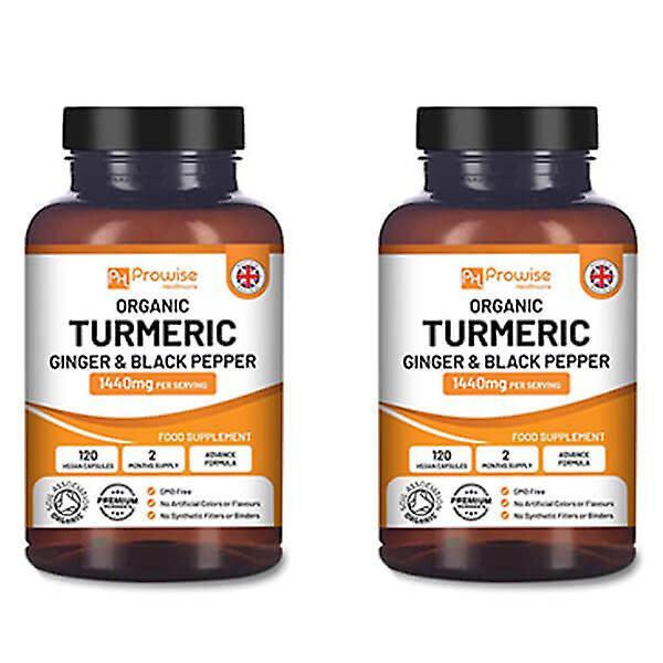 Prowise Healthcare Pack of 2 - Turmeric Curcumin 1440mg with Black Pepper & Ginger | Made In UK by Prowise on Productcaster.