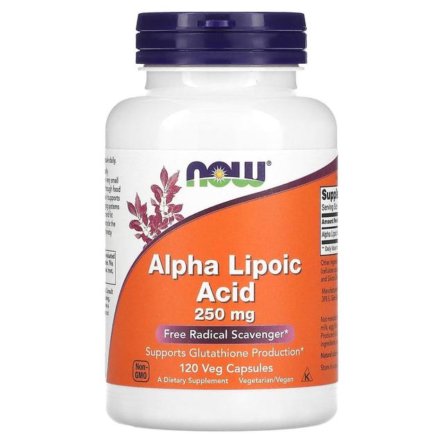 NOW Foods, Ácido alfa-lipóico, 250 mg, 120 cápsulas vegetais on Productcaster.