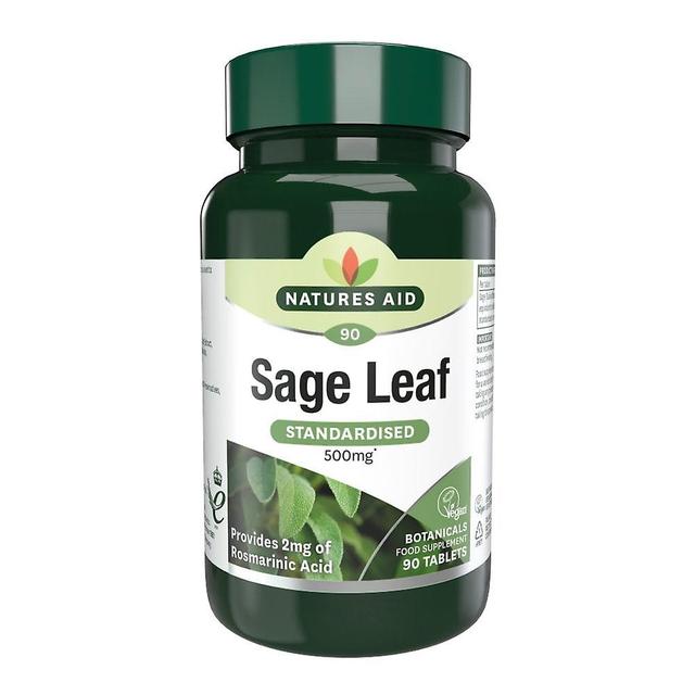 Natures Aid Sage Leaf 50mg (500mg equiv), 90 tabletas. Adecuado para veganos on Productcaster.