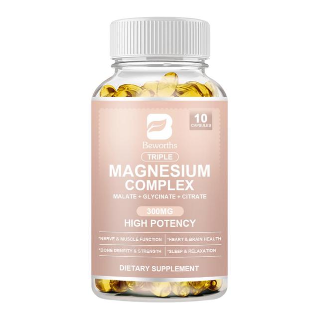 Huamade Hu Magnesium Complex kapslar Ben & Hjärthälsa Kosttillskott, Sömnstöd, Muskelavslappning, Stress & Ångest Lättnad Hu 10pcs on Productcaster.