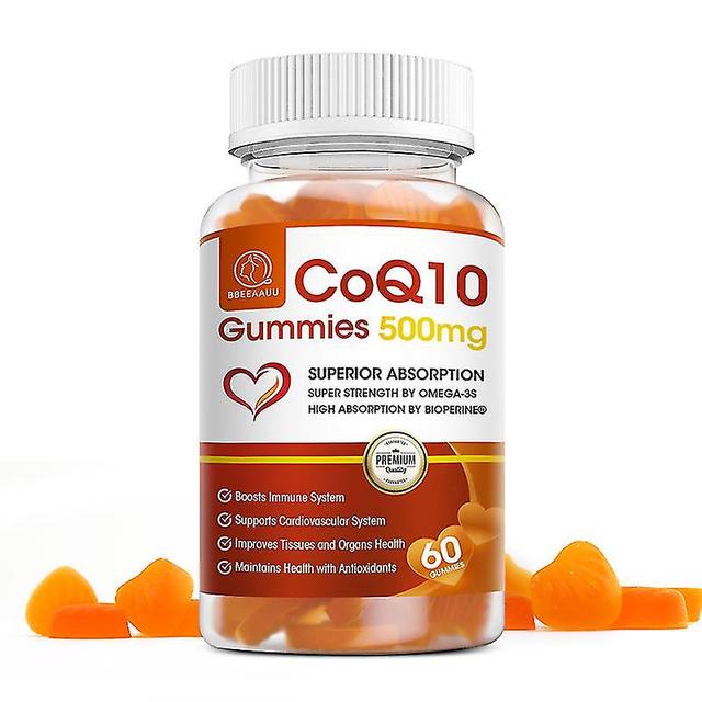 Guoguo Coenzyme Q10 500mg Vegetarian Gummies Support Heart&cardiovascular Health Gluten-free Super Absorption Coq10 Supplement 60pcs on Productcaster.