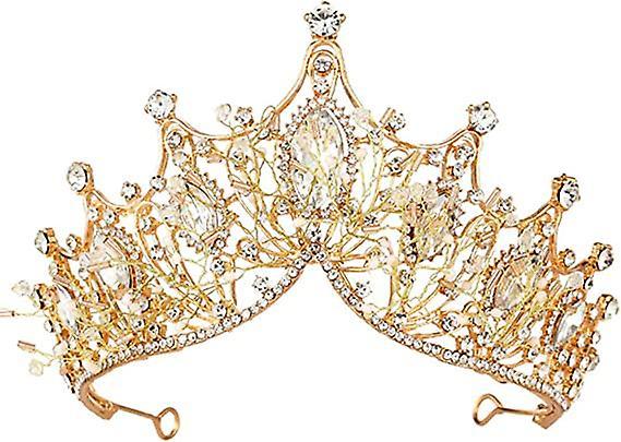 Dewenwils Dww-Couvre-chef couronne de diamant (or), diamant de cristal princesse marie, costume de Nol d'Halloween, desse, reine, fte de mariage, a... on Productcaster.