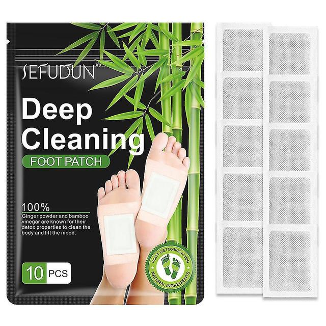 Detox Foot Patches, 10pcs Natural Detox Foot Pads, For Foot And Body Care, Detox Foot Patches For Stress Relief & Deep Sleep, With Bamboo Charcoal Hel on Productcaster.