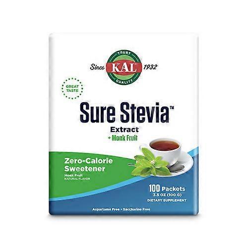 Kal Stevia Plus munkefrugt uden smag, 100 tællinger (pakke med 1) on Productcaster.