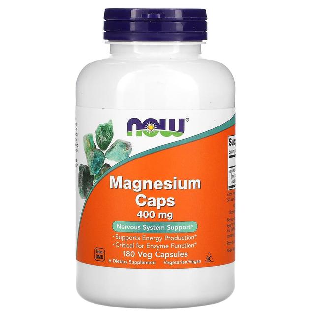 NOW Foods, Magnesium Caps, 400 mg, 180 Veg Capsules on Productcaster.