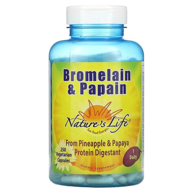 Nature's Life, Bromelina & Papaina, 250 Capsule Vegetariane on Productcaster.