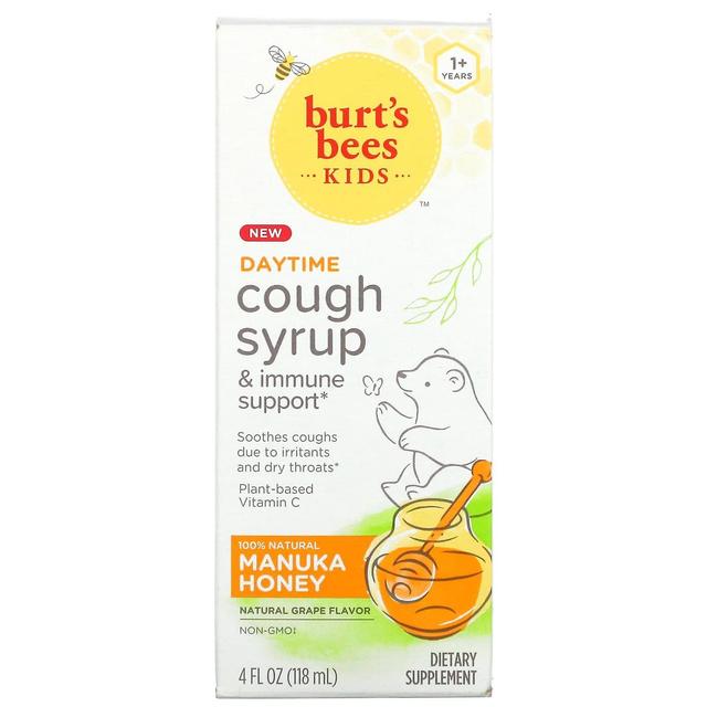 Burt's Bees, Kids, Cough Syrup & Immune Support, Dzień, 1+ Lat, Naturalne winogrona, 4 fl oz (118 ml) on Productcaster.