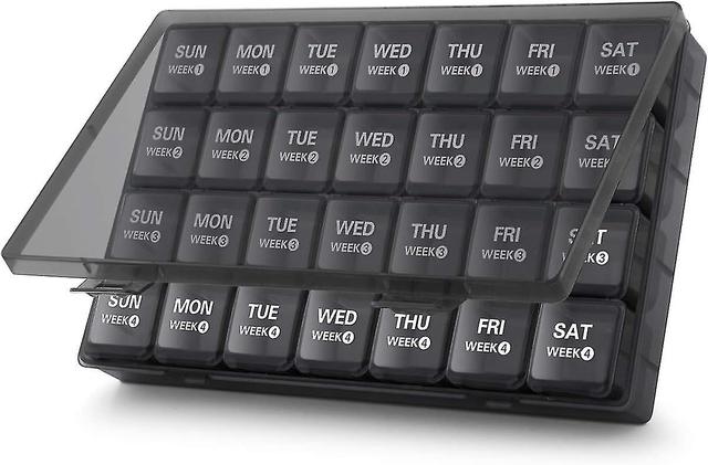 Monthly Pill Organizer 28 Day Pill Box Organizerd By Week, Large 4 Weeks 1 Month Pill Cases With Dust-proof Container For Pills/vitamin/fish Oil/suppl on Productcaster.