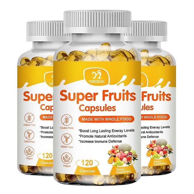 Eccpp Natural Fruit And Vegetable Supplements Capsules Filled With Vitamins And Minerals Promote Antioxidants Increase Lmmune Defense Fruit 3 Bottles on Productcaster.