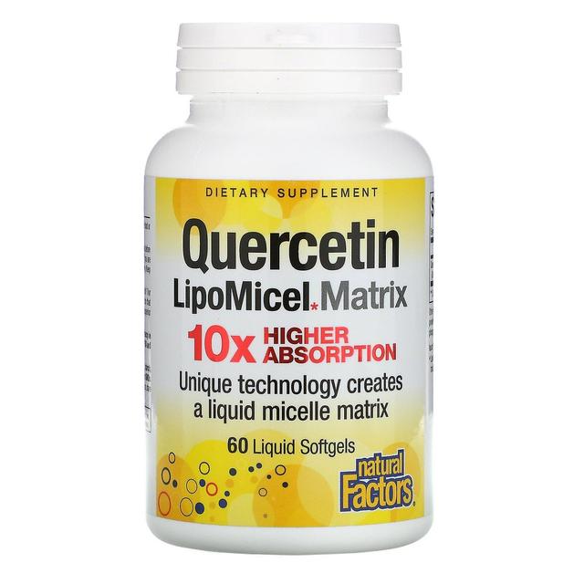 Natural Factors, Quercetin LipoMicel Matrix, 60 Liquid Softgels on Productcaster.