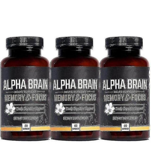 3x Alpha Brain Memory Focus Kapseln Kognitive Ergänzung MännerFrauen on Productcaster.