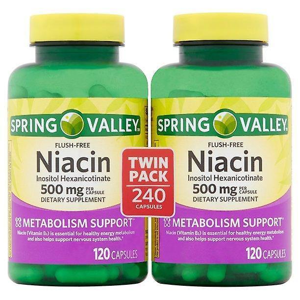 Spring Valley Jarné údolie bez niacínu inozitol hexanicotinate kapsuly twin pack, 500 mg, 240 počet on Productcaster.