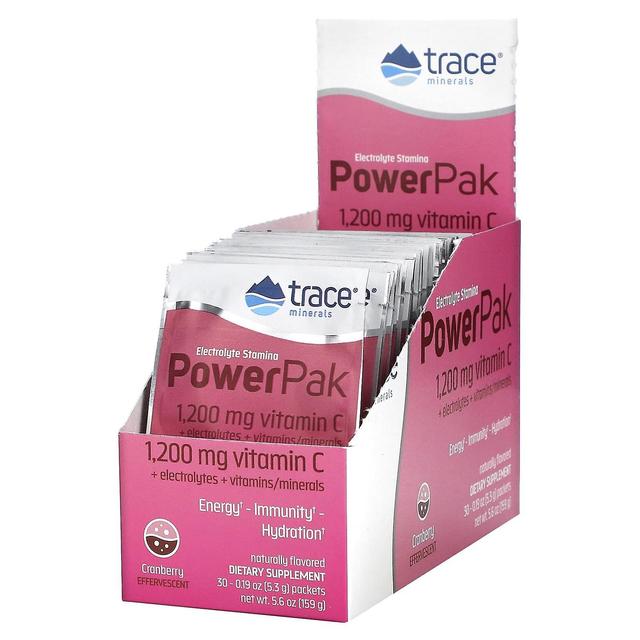 Trace Minerals Trace Minerals , Electrolyte Stamina PowerPak, Cranberry, 30 Packets, 0.19 oz (5.3 g) Each on Productcaster.