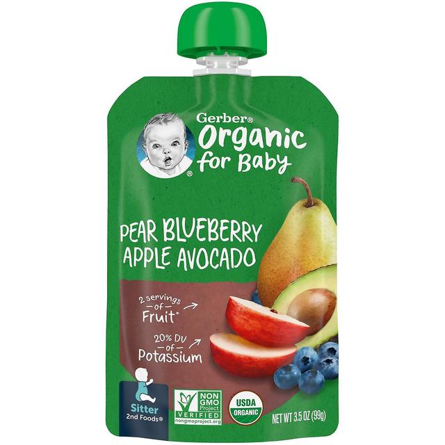 Gerber, Organic for Baby, 2nd Foods, Pear, Blueberry, Apple, Avocado, 3.5 oz (99 g) on Productcaster.