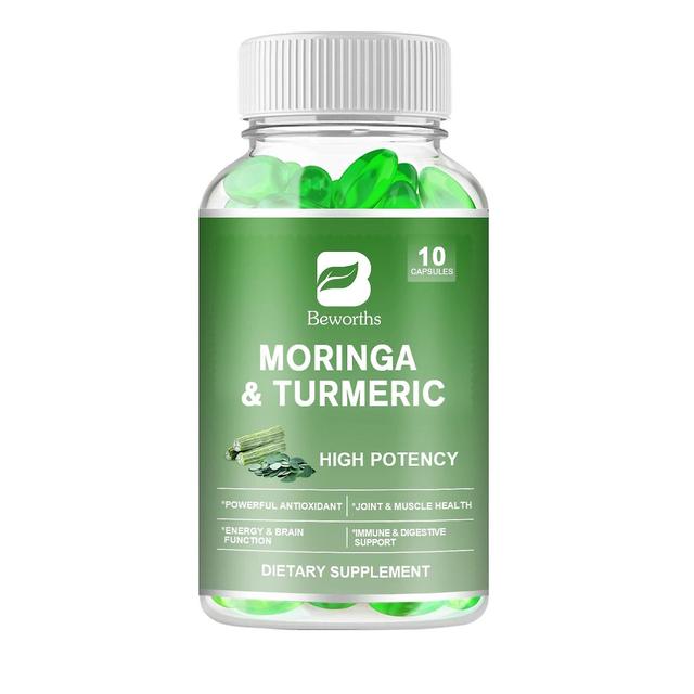 Tib Organic Moringa & Turmeric Capsules | Support Immune System, Healthy Circulation, Supports Eye, Brain &digestive Health Tib 10pcs on Productcaster.