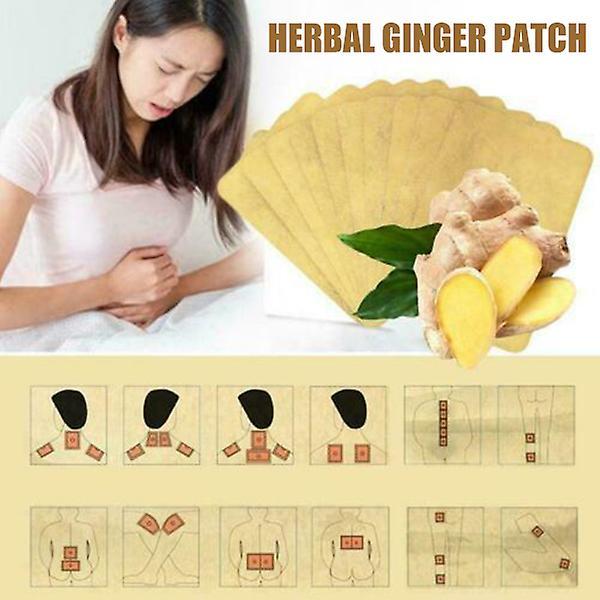 10/20/50PCS Herbal Ginger Patch Nature Solutions Ginger Extract Foot Pads Relieve Pain 10pcs on Productcaster.