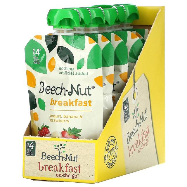 Beech-Nut, Breakfast, 12+ Months, Yogurt, Banana & Strawberry, 12 Pouches, 3.5 oz (99 g) Each on Productcaster.