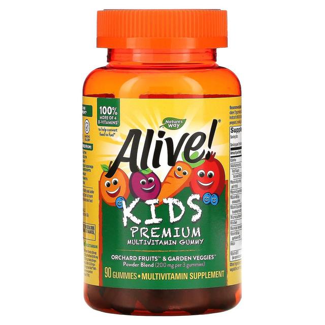 Nature's Way, Alive! Kids, Premium Multivitamin, Cherry, Orange & Grape, 90 Gummies on Productcaster.