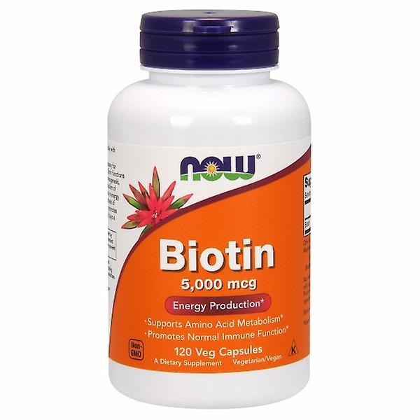 NOW Foods Nu Foods Biotin, 5000 mcg, 120 Vcaps (Pack af 2) on Productcaster.