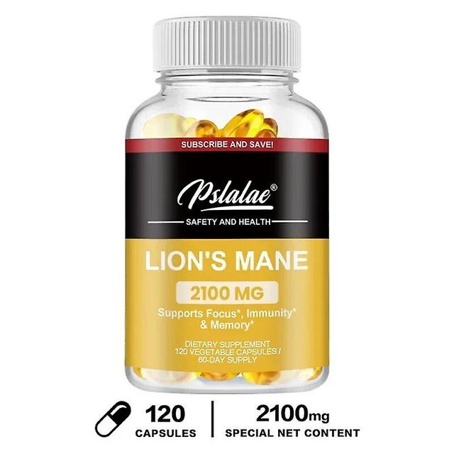 Visgaler Natural Lion's Mane Mushroom Capsules - Improves Mental Clarity, Concentration And Cognitive Support 120 Capsules on Productcaster.