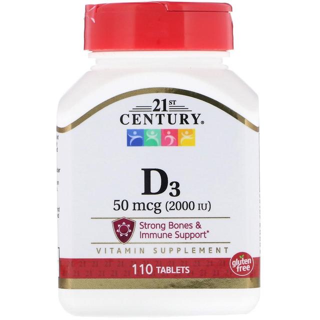 21st Century, Vitamin D3, 50 mcg (2,000 IU), 110 Tablets on Productcaster.