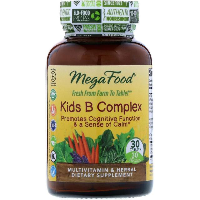 MegaFood, Kids B Complex, 30 tabletter on Productcaster.