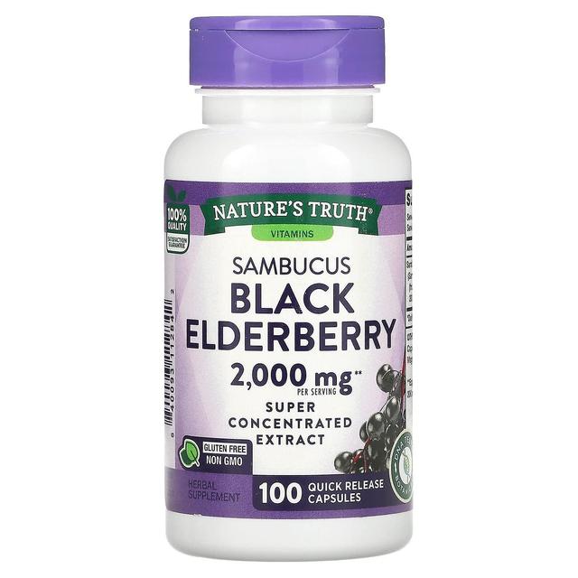 Nature's Truth, Saúco negro Sambucus, 1,000 mg, 100 cápsulas de liberación rápida on Productcaster.