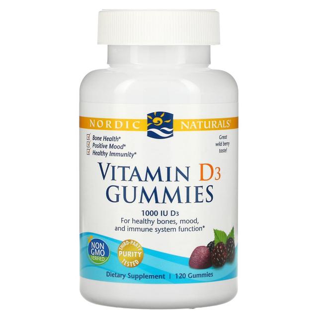 Nordic Naturals, Vitamin D3 Gummies, Wild Berry, 1,000 IU, 120 Gummies on Productcaster.