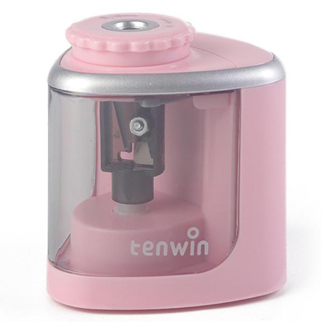 Small Portable Electric Pencil Sharpener Automatic/manual Sharpening Pen Tool For Colored Pencils Pink on Productcaster.