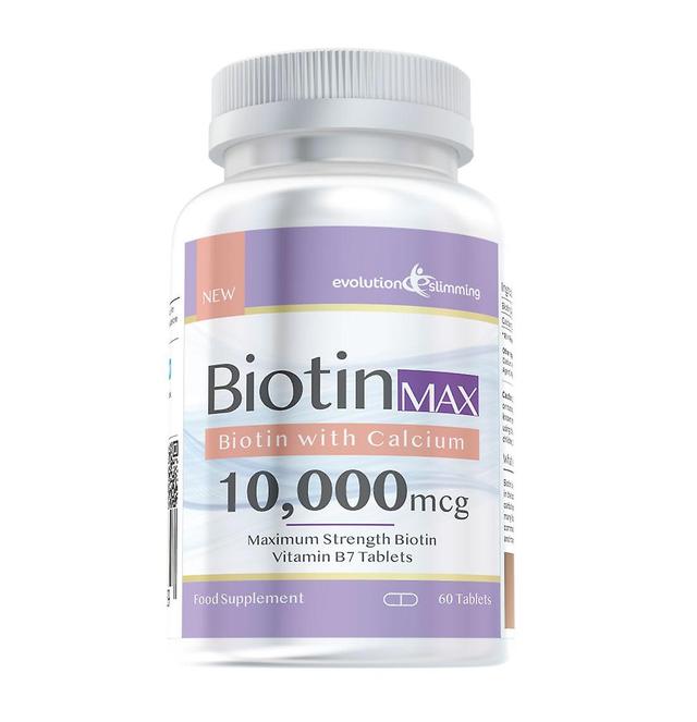 Biotin Max 10,000mcg z wapniem - 60 tabletek - Suplement Biotyny - Evolution Slimming on Productcaster.