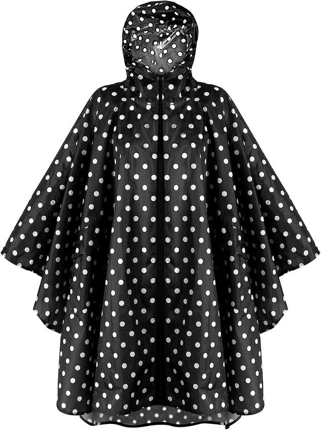 Dewenwils Dww-Poncho de pluie impermable, lger et rutilisable, manteau capuche de randonne pour activits de plein air, noir on Productcaster.