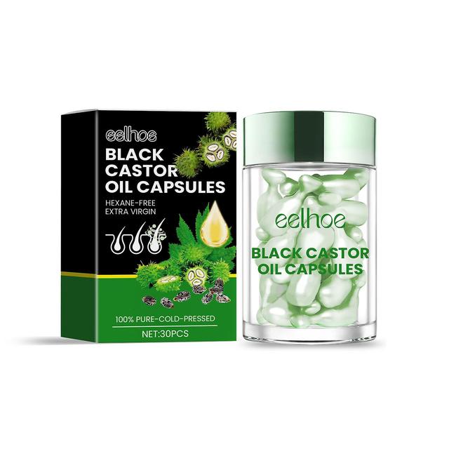 Capsule di olio di ricino nero, capsule di essenza di ricino per massaggi per il corpo, olio di ricino biologico per la crescita dei capelli, (30 c... on Productcaster.