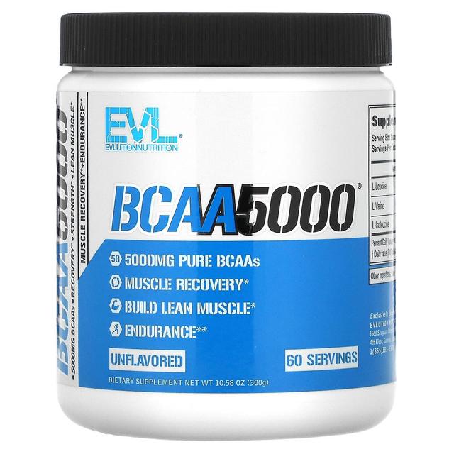 EVLution Nutrition, BCAA5000, Unflavored, 10.58 oz (300 g) on Productcaster.