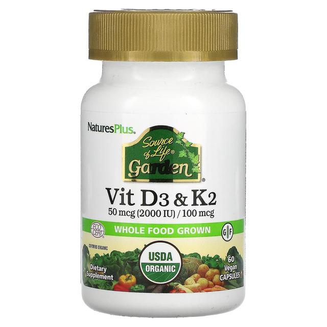 Nature's Plus NaturesPlus, Source of Life Garden, Vit D3 & K2, 60 Vegan Capsules on Productcaster.