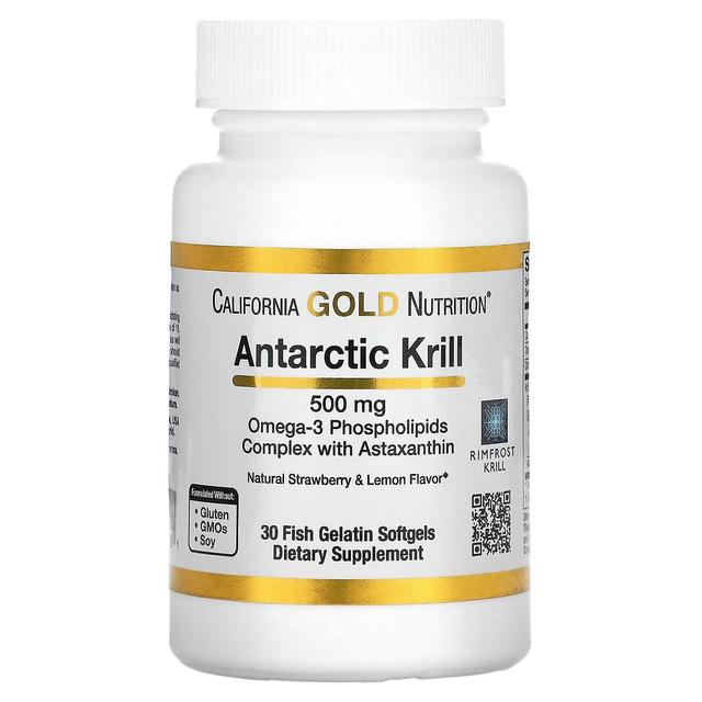 California Gold Nutrition, Antarctic Krill Oil, Omega-3 Phospholipids Complex with Astaxanthin, Natu on Productcaster.